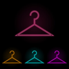 Poster - hanger color neon set. simple thin line, outline vector of web icons for ui and ux, website or mobil