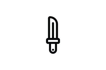 Sticker - Fishing Outline Icon - Knife