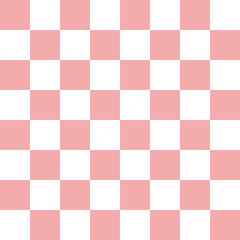  Vector seamless pattern of pink chess board checkered texture isolated on white background