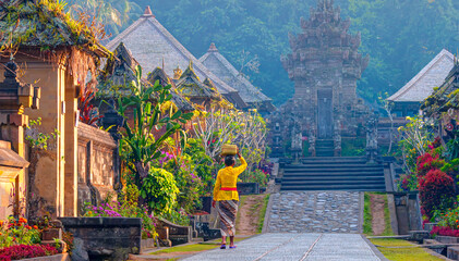 penglipuran is a traditional oldest bali village at bangli regency - bali, indonesia