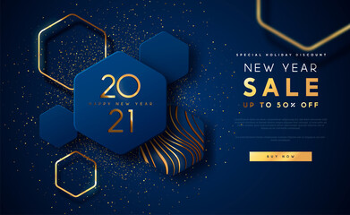 new year 2021 gold sale template background