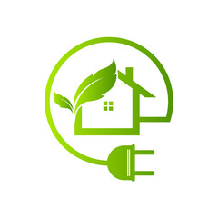 Eco House Green Real Estate icon concept