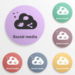 Leinwandbilder - online marketing, social media badge color set icon. simple glyph, flat vector of online marketing i