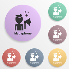 Leinwandbilder - online marketing, megaphone badge color set icon. simple glyph, flat vector of online marketing icon