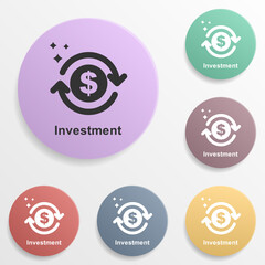 Wall Mural - Online marketing, investment badge color set icon. Simple glyph, flat vector of online marketing icons for ui and ux, website or mobile application