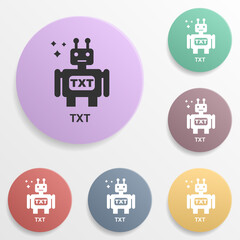 Poster - Online marketing, txt badge color set icon. Simple glyph, flat vector of online marketing icons for ui and ux, website or mobile application