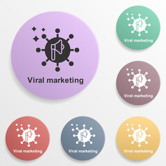 Poster - Online marketing, viral marketing badge color set icon. Simple glyph, flat vector of online marketing icons for ui and ux, website or mobile application