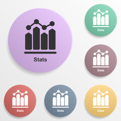 Poster - Online marketing, stats badge color set icon. Simple glyph, flat vector of online marketing icons for ui and ux, website or mobile application
