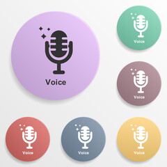 Sticker - Online marketing, voice badge color set icon. Simple glyph, flat vector of online marketing icons for ui and ux, website or mobile application