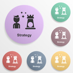 Poster - Online marketing, strategy badge color set icon. Simple glyph, flat vector of online marketing icons for ui and ux, website or mobile application