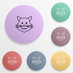 Sticker - Cat with a smile emoji badge color set icon. Simple glyph, flat vector of emoji icons for ui and ux, website or mobile application