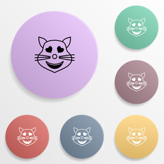 Poster - In love cat emoji badge color set icon. Simple glyph, flat vector of emoji icons for ui and ux, website or mobile application