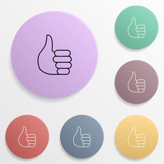 Poster - Thumb emoji badge color set icon. Simple glyph, flat vector of emoji icons for ui and ux, website or mobile application