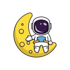 cute astronaut in the space mascot
