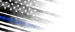 © saicle - Grunge black concept USA flag with blue stripe. American police force sign vector abstract background