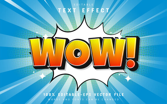Wow text effect comic style
