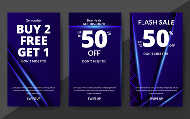 Wall Mural - Flash sale discount banner template promotion, end of season special offer banner, template design for media promotions and social media promo, vector illustration.