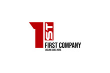 1st Or First. Minimalist, Clean, Strong Company Logo