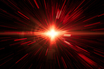 Wall Mural - fire laser red light moving fastest high speed concept, acceleration super fast speedy drive motion 
