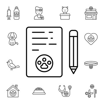 Registration, pets flat vector icon in petshop pack