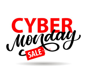 Poster - Cyber Monday Vector lettering calligraphy text brush