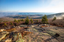 Scenic Sunrise At The Top Of Cadillac Mountain Acadia National Park