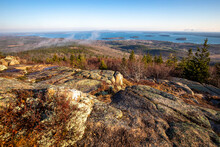 Scenic Sunrise At The Top Of Cadillac Mountain Acadia National Park