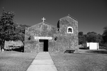 church in black and white