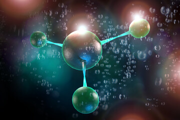 Wall Mural - atomic particle 3d illustration