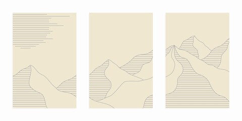 Abstract mountains landscape. Corporate identity flyer. Vector set banner.