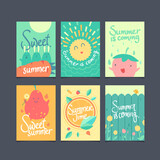 Fototapeta Kosmos - Vector set of summer cards, poster, flyer, brochures, banner template. Vector illustration design elements.