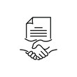 © Arif Arisandi - Contract signing icon line style. Agreement symbol concept isolated on white background. Vector illustration
