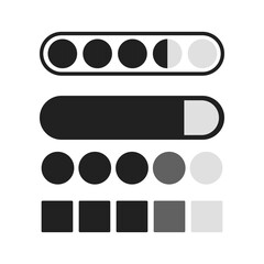 Aufkleber - Loading process icons set. Download and upload indicator sign, waiting symbols. Vector illustration
