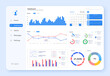 © ZinetroN - Dashboard, great design for any site purposes. Business infographic template. Vector flat illustration. Big data concept Dashboard UI, UX user admin panel template design. Analytics admin dashboard.