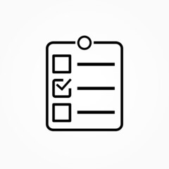 Poster - clipboard icon, vector check list, checklist form illustration, survey icon