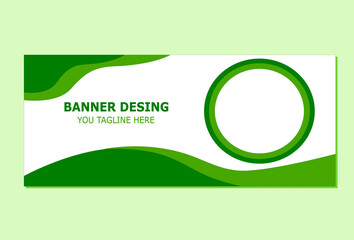 green geometric business banner design. creative banner design for template. Simple green horizontal banner