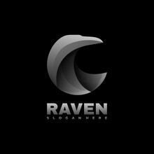 Vector Logo Illustration Raven Gradient Colorful Style.