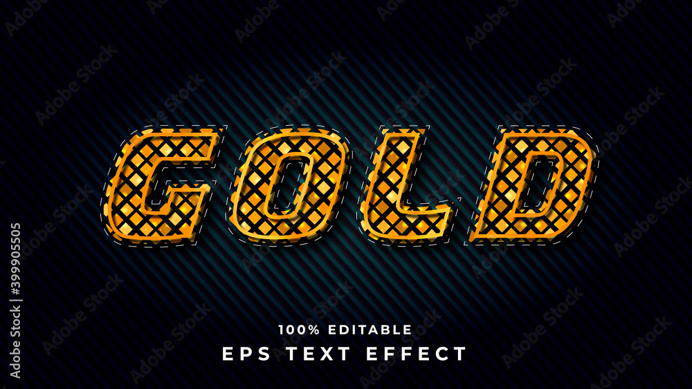 editable gold text effect Stock Vector | Adobe Stock