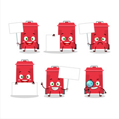 Wall Mural - Plastic trash can cartoon character bring information board