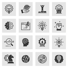 Poster - innovation icon set. collection of technology, success, startup, artificial intelligence and more. v