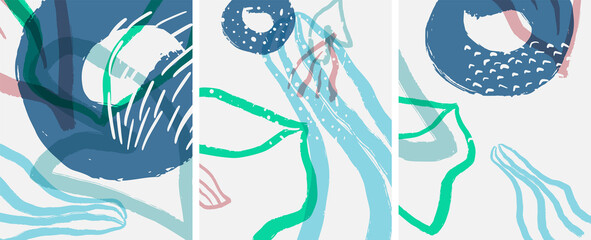 Social media abstract backgrounds. Abstract hand drawn doodles. Vector illustration for covers, banners, flyers