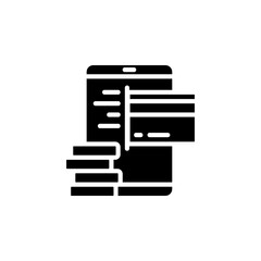 Poster - mobile payment vector icon solid style. Perfect for website, application, commerce, presentation, logo and more. simple, thin and modern solid icon