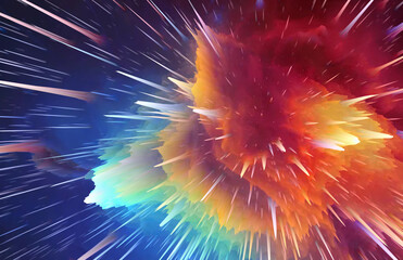 Wall Mural - Abstract color universe explosion cool creative pattern background art