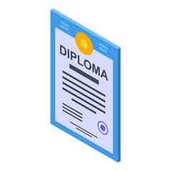 Poster - Diploma assignment icon. Isometric of diploma assignment vector icon for web design isolated on white background