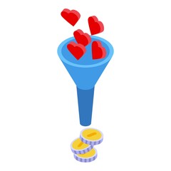 Poster - Monetization funnel icon. Isometric of monetization funnel vector icon for web design isolated on white background