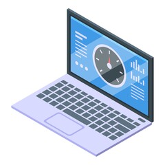 Poster - Laptop internet speed icon. Isometric of laptop internet speed vector icon for web design isolated on white background