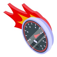Poster - Fire internet speed icon. Isometric of fire internet speed vector icon for web design isolated on white background