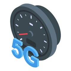 Poster - 5g test internet speed icon. Isometric of 5g test internet speed vector icon for web design isolated on white background
