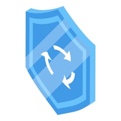 Poster - Shield password icon. Isometric of shield password vector icon for web design isolated on white background