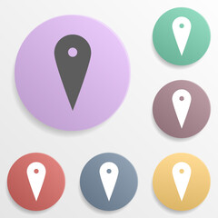 Poster - Pin badge color set icon. Simple glyph, flat vector of map icons for ui and ux, website or mobile application